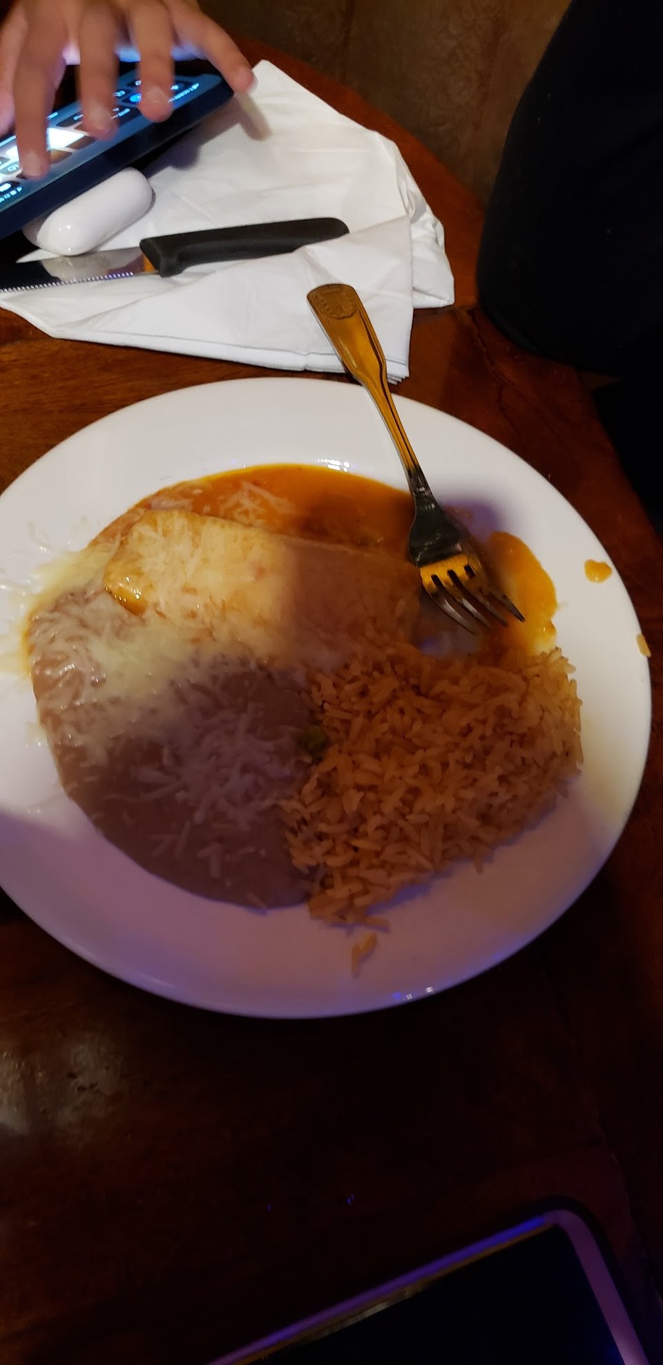 Enchiladas with Beans and Rice